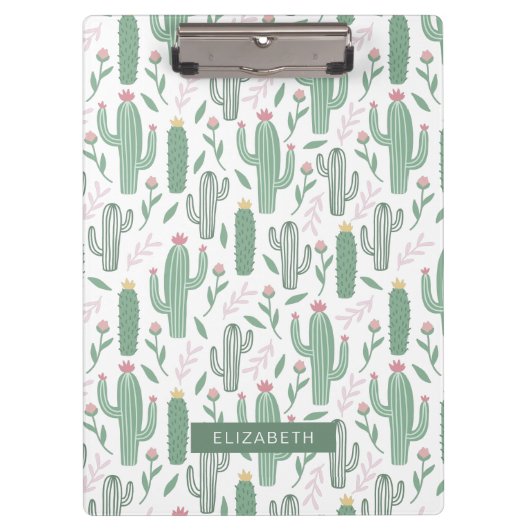 Porte-bloc motif botanique de Cactus personnalisé (Devant)