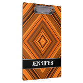 Porte-bloc Motif Brown et orange de carrés + Nom fait sur (Swatch)