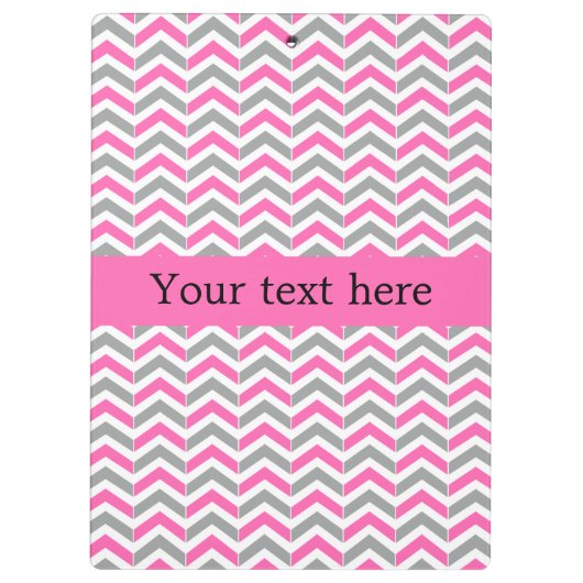 Porte-bloc Motif chaud rose et gris Chevron (Dos)