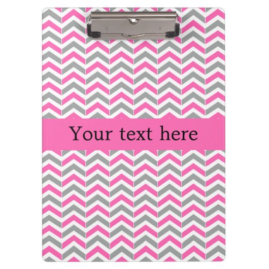 Porte-bloc Motif chaud rose et gris Chevron (Devant)