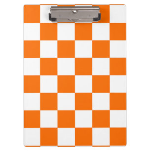 Porte-bloc Motif chèque À damiers blanc orange