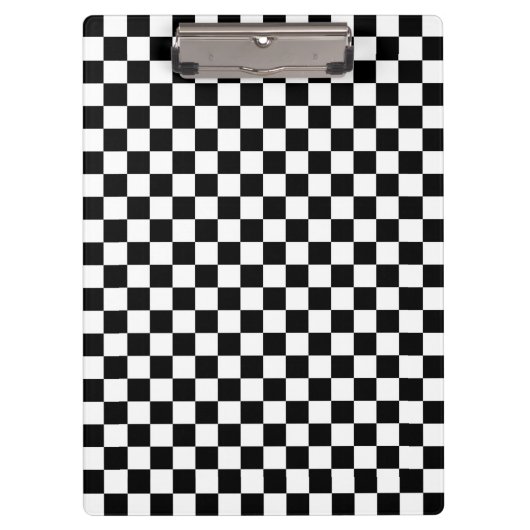 Porte-bloc Motif chèque noir et blanc (Devant)