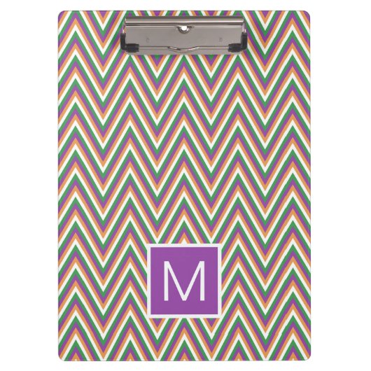 Porte-bloc Motif Chevron Rétro Monogramme Cool (Devant)