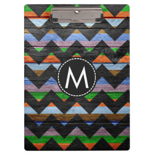Porte-bloc Motif Chevron Zigzag en bois peint