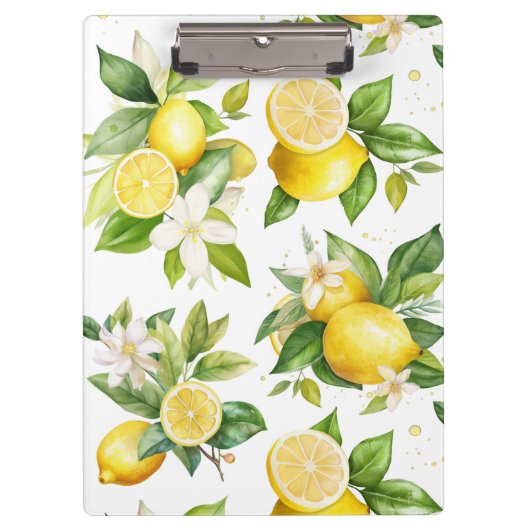 Porte-bloc Motif citron, Fleurs de citron, Feuilles, Citrus (Devant)