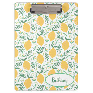 Porte-bloc Motif citron rustique avec Monogramme vert