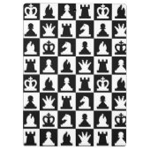Porte-bloc Motif classique de tableau d'échec noir et blanc (Dos)