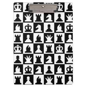 Porte-bloc Motif classique de tableau d'échec noir et blanc