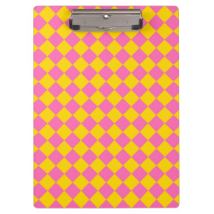 Porte-bloc Motif d'arlequins carrosserie rose-jaune