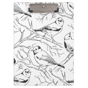 Porte-bloc Motif d'art linéaire minimaliste d'oiseaux nord-am