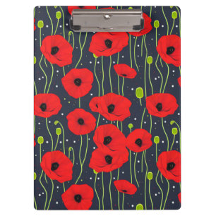 Porte-bloc Motif d'art vibrant de coquelicots rouges modernes