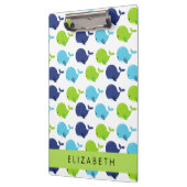 Porte-bloc Motif De Baleines, Beaux Baleines, Votre Nom (Gauche)