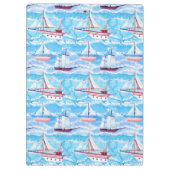 Porte-bloc Motif de bateaux de navigation d'aquarelle (Dos)