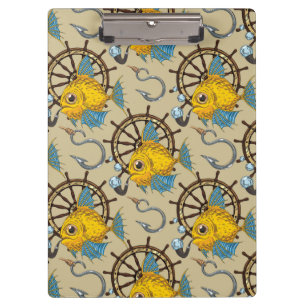 Porte-bloc Motif de capitaine de la marine marchande poisson
