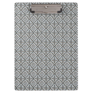 Porte-bloc Motif de carreaux ornés noir et blanc vintage