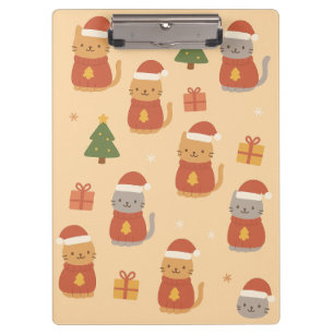Porte-bloc Motif de chat de Noël mignon – Chats festifs Kawai