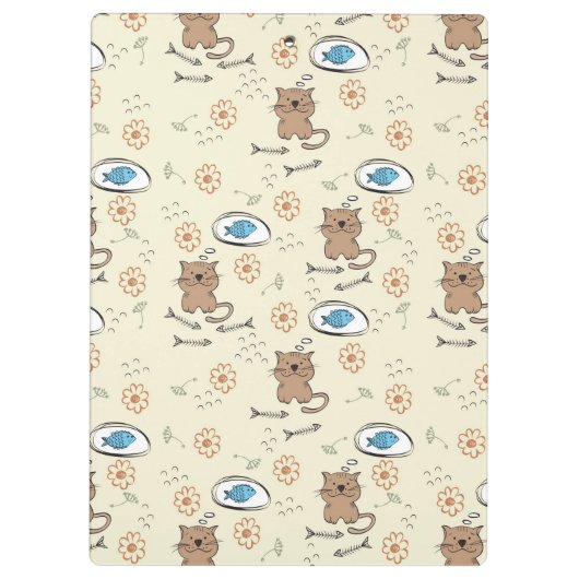 Porte-bloc motif de chat et de poissons (Dos)