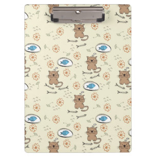 Porte-bloc motif de chat et de poissons