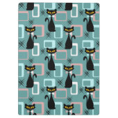 Porte-bloc Motif de chat noir du milieu du siècle (Dos)