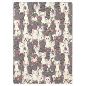 Porte-bloc Motif de chats blancs et gris (Dos)