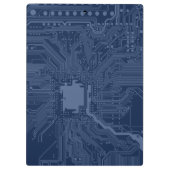Porte-bloc Motif de circuit Geek bleu (Dos)