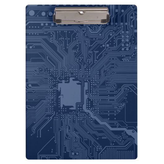 Porte-bloc Motif de circuit Geek bleu (Devant)