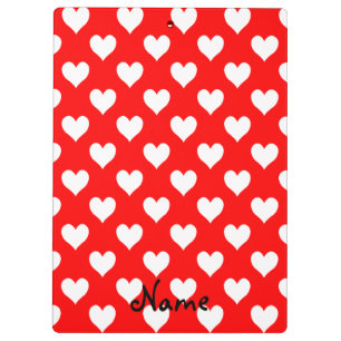 Porte-bloc Motif de coeur rouge et blanc personnalisé