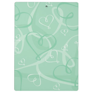 Porte-bloc Motif de coeur vert à la menthe