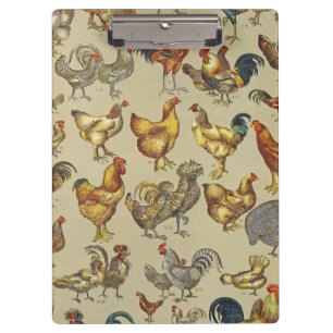 Porte-bloc Motif de coq poulet vintage : Art de ferme