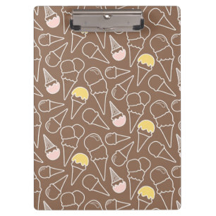 Porte-bloc Motif de cornet de crème glacée sur le brun