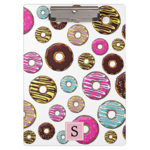Porte-bloc Motif De Donuts, Donuts Colorés, Monogramme