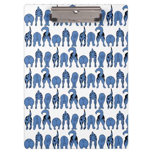 Porte-bloc Motif de fesses de chien bleu (Devant)