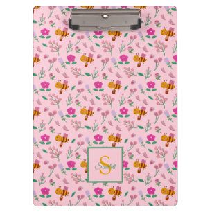 Porte-bloc Motif de fleur sauvage d'abeille marron miel migno