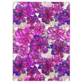 Porte-bloc Motif de fleurs abstrait de rose et de pourpre (Dos)