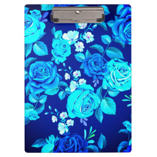 Porte-bloc Motif de fleurs de rose bleue classique-87600