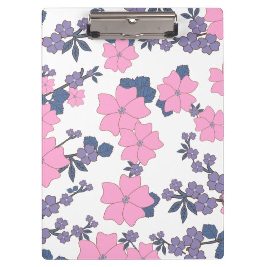 Porte-bloc Motif DE FLEURS ROSE ET PURPLE (Devant)