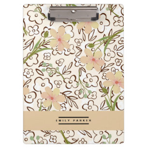 Porte-bloc Motif de fleurs rose vert Porte - bloc personnalis
