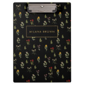 Porte-bloc Motif de fleurs Vintage noir (Devant)