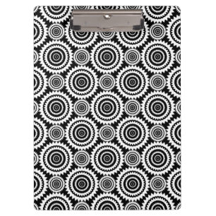 Porte-bloc Motif de kaléidoscope noir et blanc d'art moderne