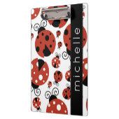 Porte-bloc Motif De Ladybugs, Red Ladybugs, Votre Nom (Gauche)