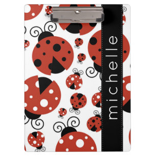 Porte-bloc Motif De Ladybugs, Red Ladybugs, Votre Nom