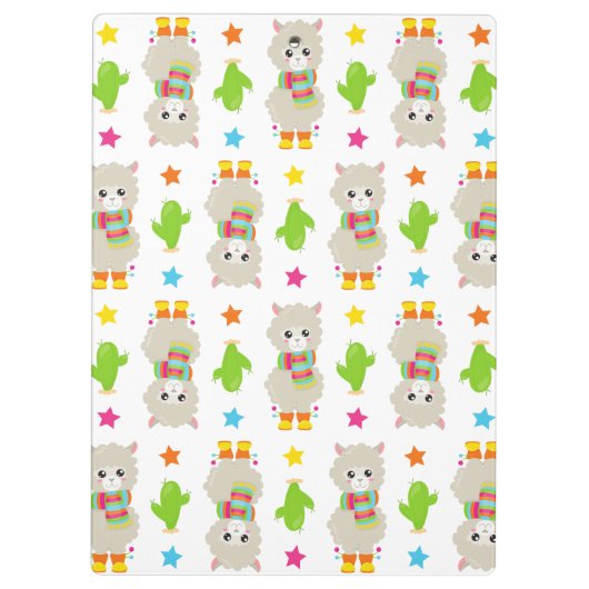 Porte-bloc Motif De Llamas, Alpacas, Cactus, Votre Nom (Dos)