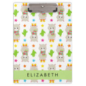 Porte-bloc Motif De Llamas, Alpacas, Cactus, Votre Nom (Devant)