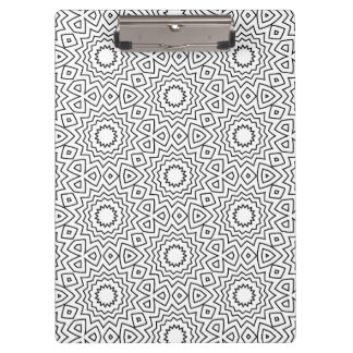 Porte-bloc Motif de mandala géométrique noir et blanc moderne