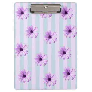 Porte-bloc motif de marguerite rayée de bleu et de violet