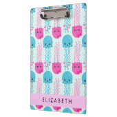 Porte-bloc Motif de méduses, Mignonne méduse, Mer, Votre nom (Gauche)