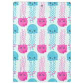 Porte-bloc Motif de méduses, Mignonne méduse, Mer, Votre nom (Dos)