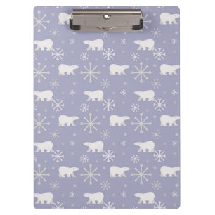 Porte-bloc Motif de Noël avec ours polaires et flocons de nei