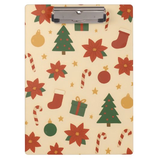 Porte-bloc Motif de Noël cosy avec cadeaux et arbres (Devant)