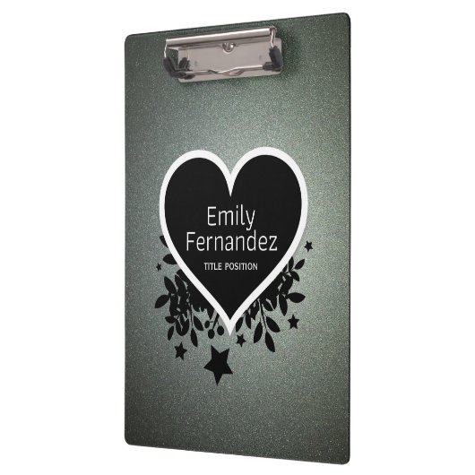 Porte-bloc Motif de Parties scintillant vert gris (Gauche)